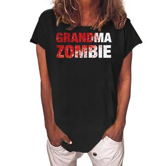 Grandma Zombie Granny Halloween Costume Gift For Womens Women's Loosen Crew Neck Short Sleeve T-Shirt | Mazezy