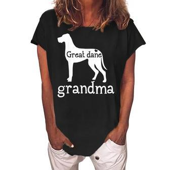 Great Dane Grandma Great Dane Dog Lover Mothers Day Gift For Womens Women's Loosen Crew Neck Short Sleeve T-Shirt | Mazezy