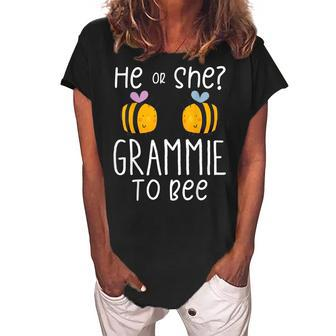 He Or She Grammie To Bee Future Grandma To Be Women's Loosen Crew Neck Short Sleeve T-Shirt | Mazezy