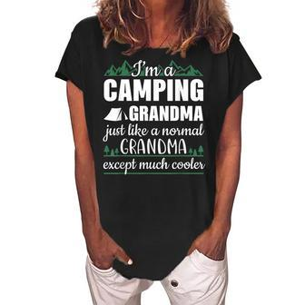 Im A Camping Grandma Women's Loosen Crew Neck Short Sleeve T-Shirt | Mazezy
