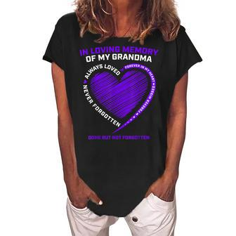 In Memory Of My Grandma Remembrance Heaven I Miss My Grandma Women's Loosen Crew Neck Short Sleeve T-Shirt | Mazezy