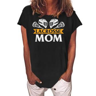 Lacrosse Mom Lacrosse Player Woman Girls Gift For Womens Women's Loosen Crew Neck Short Sleeve T-Shirt