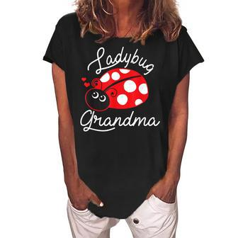 Ladybug Grandma Funny Ladybug Gift Women's Loosen Crew Neck Short Sleeve T-Shirt | Mazezy