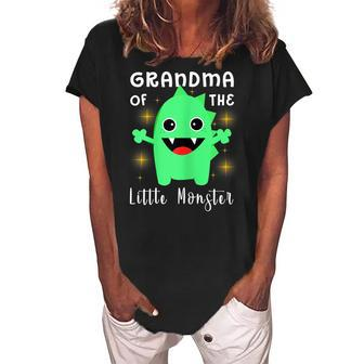 Little Monster Outfit Grandma Of The Little Monster Gift For Womens Women's Loosen Crew Neck Short Sleeve T-Shirt | Mazezy UK