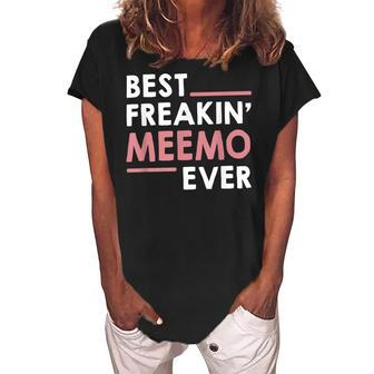 Meemo For Women Grandma Cute Best Freakin Meemo Ever Women's Loosen Crew Neck Short Sleeve T-Shirt - Seseable