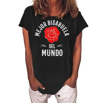 Mejor Bisabuela Del Mundo Best Great Grandma Gift In Spanish Women's Loosen Crew Neck Short Sleeve T-Shirt | Mazezy