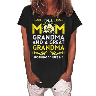 Mom Grandma Great Grandma Nothing Scare Me Funny Mothers Day Gift For Womens Women's Loosen Crew Neck Short Sleeve T-Shirt | Mazezy DE