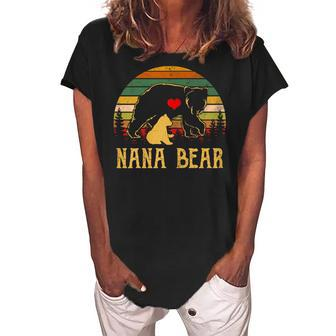 Nana Bear T Cute Funny Grandma Gifts Gift For Womens Women's Loosen Crew Neck Short Sleeve T-Shirt | Mazezy