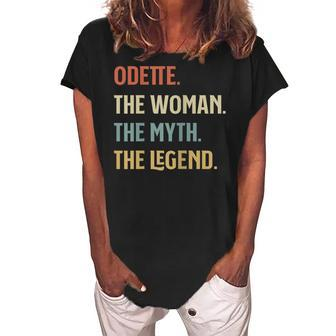 Odette The Woman Myth And Legend Funny Name Personalized Women's Loosen Crew Neck Short Sleeve T-Shirt - Seseable