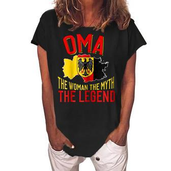 Oma The Woman The Myth The Legend German Grandmother T Gift For Womens Women's Loosen Crew Neck Short Sleeve T-Shirt - Seseable