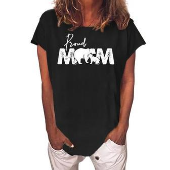 Proud Mom Mothers Day Cute Mama Bear Momma Mommy Gift For Womens Women's Loosen Crew Neck Short Sleeve T-Shirt