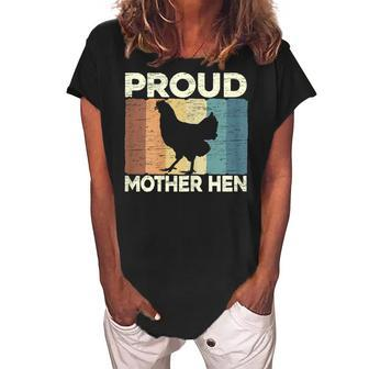 Proud Mother Hen Chicken Lover Mama Best Mom Ever Farmer Gift For Womens Women's Loosen Crew Neck Short Sleeve T-Shirt - Seseable