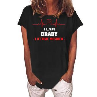 Team Brady Lifetime Member Blood Completely Family Gift For Womens Women's Loosen Crew Neck Short Sleeve T-Shirt - Seseable