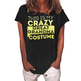 This Is My Crazy Great Grandma Costume Funny Halloween Women's Loosen Crew Neck Short Sleeve T-Shirt | Mazezy