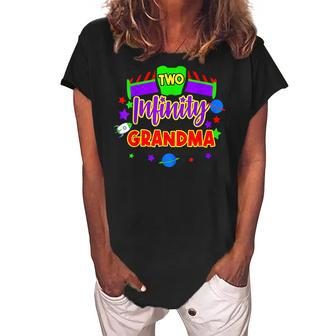 Two Infinity And Beyond Birthday Grandma Gigi 2Nd Bday Women's Loosen Crew Neck Short Sleeve T-Shirt | Mazezy