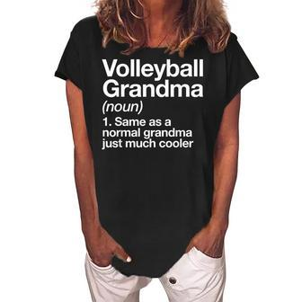 Volleyball Grandma Definition Funny Sports Women's Loosen Crew Neck Short Sleeve T-Shirt | Mazezy