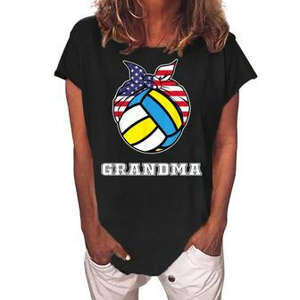 Volleyball Grandma Jersey For Grandmothers Of Players Gift For Womens Women's Loosen Crew Neck Short Sleeve T-Shirt | Mazezy