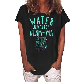 Water Aerobics Grandma Glamma Women's Loosen Crew Neck Short Sleeve T-Shirt | Mazezy