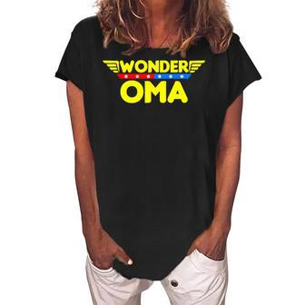 Wonder Oma Mothers Day Gift Mom Grandma Women's Loosen Crew Neck Short Sleeve T-Shirt | Mazezy