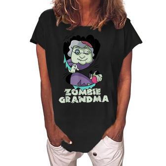 Zombie Grandma Family Halloween Costume Women's Loosen Crew Neck Short Sleeve T-Shirt | Mazezy