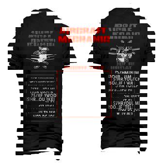 Aircraft Mechanic Maintenance Hourly Rate Fix Planes Men's 3D T-Shirt Back Print | Mazezy