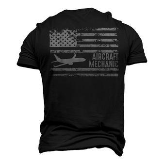 American Aircraft Mechanic United States Flag Men's 3D T-Shirt Back Print | Mazezy