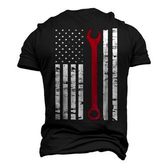 American Flag Engineer Auto Mechanic Men's 3D T-Shirt Back Print | Mazezy