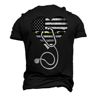 American Flag Heart Military Camo Line Nurse Men's 3D T-Shirt Back Print | Mazezy
