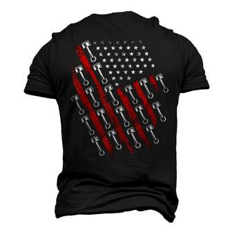 American Flag Piston Muscle Car Enthusiast Car Mechanic Men's 3D T-Shirt Back Print | Mazezy