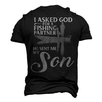 I Asked God For My Fishing Partner Father Son Men's 3D T-Shirt Back Print | Mazezy
