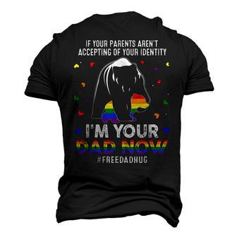 Bear Papa Free Dad Hugs Lgbt Gay Transgender Pride Accepting Men's 3D T-Shirt Back Print | Mazezy