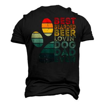 Best Bearded Beer Lovin Dog Dad Ever Retro Vintage Men's 3D T-shirt Back Print - Seseable