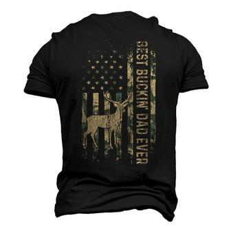 Best Buckin Dad Ever American Flag Fathers Day Men's 3D T-shirt Back Print - Seseable