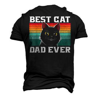 Best Cat Dad Ever Cat Daddy Father Fathers Day Vintage Men's 3D T-shirt Back Print - Seseable