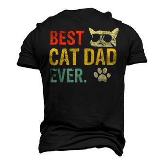 Best Cat Dad Ever Fist Bump Cat Daddy Vintage Men's 3D T-Shirt Back Print | Mazezy