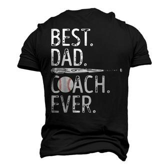 Best Dad Coach Ever Baseball Patriotic For Fathers Day Men's 3D T-shirt Back Print - Seseable