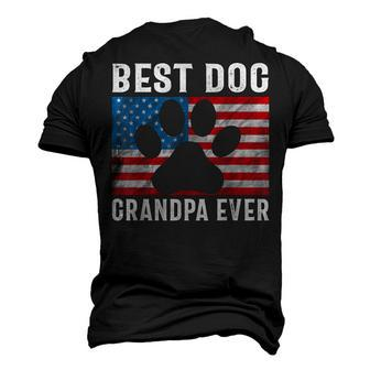 Best Dog Grandpa Ever 4Th Of July American Flag Patriotic Men's 3D T-shirt Back Print - Seseable