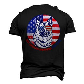 Best German Shepherd Dad Ever American Flag Dog Fathers Day Men's 3D T-shirt Back Print - Seseable