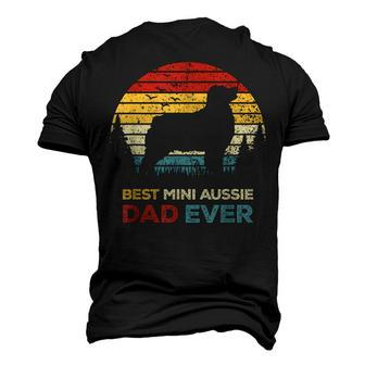Best Mini Aussie Dad Ever Retro Australian Shepherd Dog Men's 3D T-shirt Back Print - Seseable