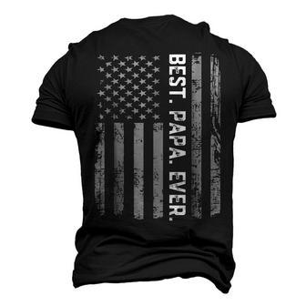 Best Papa Ever Vintage American Flag T Men's 3D T-shirt Back Print - Seseable