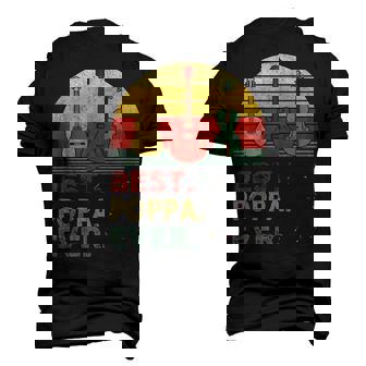 Best Poppa Ever Vintage Guitarist Guitar Lovers Men's 3D T-Shirt Back Print | Mazezy