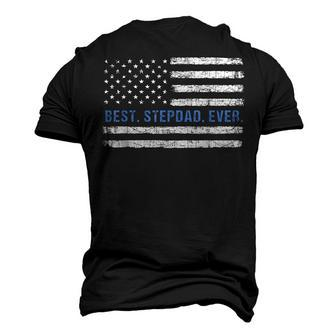 Best Stepdad Ever American Flag Patriotic Fathers Day Men's 3D T-shirt Back Print - Seseable