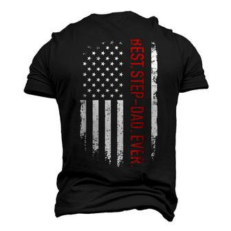 Best Stepdad Ever With Us American Flag For Fathers Day Men's 3D T-shirt Back Print - Seseable