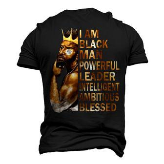 I Am Black Man King Powerful Fathers Day For Mens Dad Men's 3D T-Shirt Back Print | Mazezy