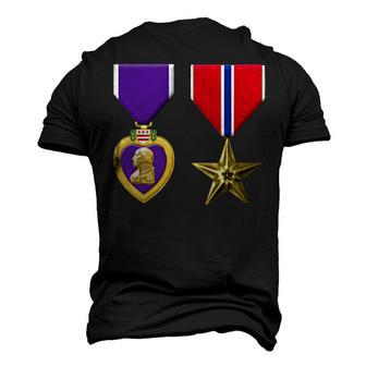 Bronze Star And Purple Heart Medal Military Personnel Award Men's 3D T-Shirt Back Print | Mazezy