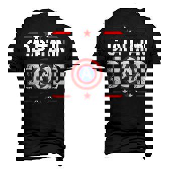 Captain Dad Superhero Daddy Fathers Day For Mens Dad Men's 3D T-Shirt Back Print | Mazezy