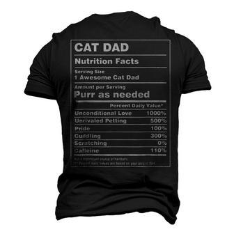 Cat Dad Nutrition Facts Cat Owner Kitty Lover Cat Dad Men's 3D T-Shirt Back Print | Mazezy