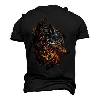 Celtic Wolf Fenrir Viking Nordic Vikings Flames Dad Themed Men's 3D T-Shirt Back Print | Mazezy