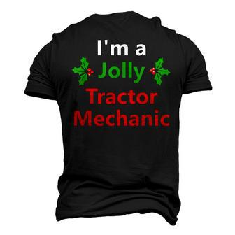 Christmas Xmas Tractor Mechanic Job Holiday Santa Men's 3D T-Shirt Back Print