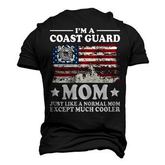 Coast Guard Mom American Flag Military Men's 3D T-Shirt Back Print | Mazezy